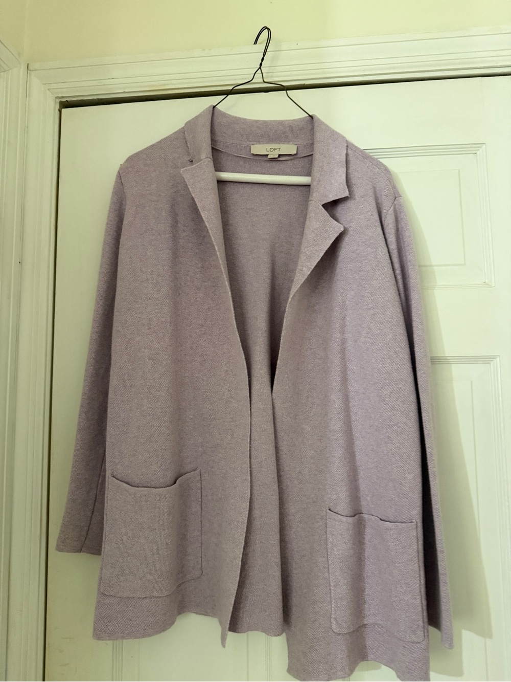 LOFT Lavender Open-Front Knit Jacket
